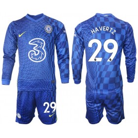 Camisolas de futebol Chelsea Havertz 29 Criança Equipamento Principal 2021/22 Manga Comprida
